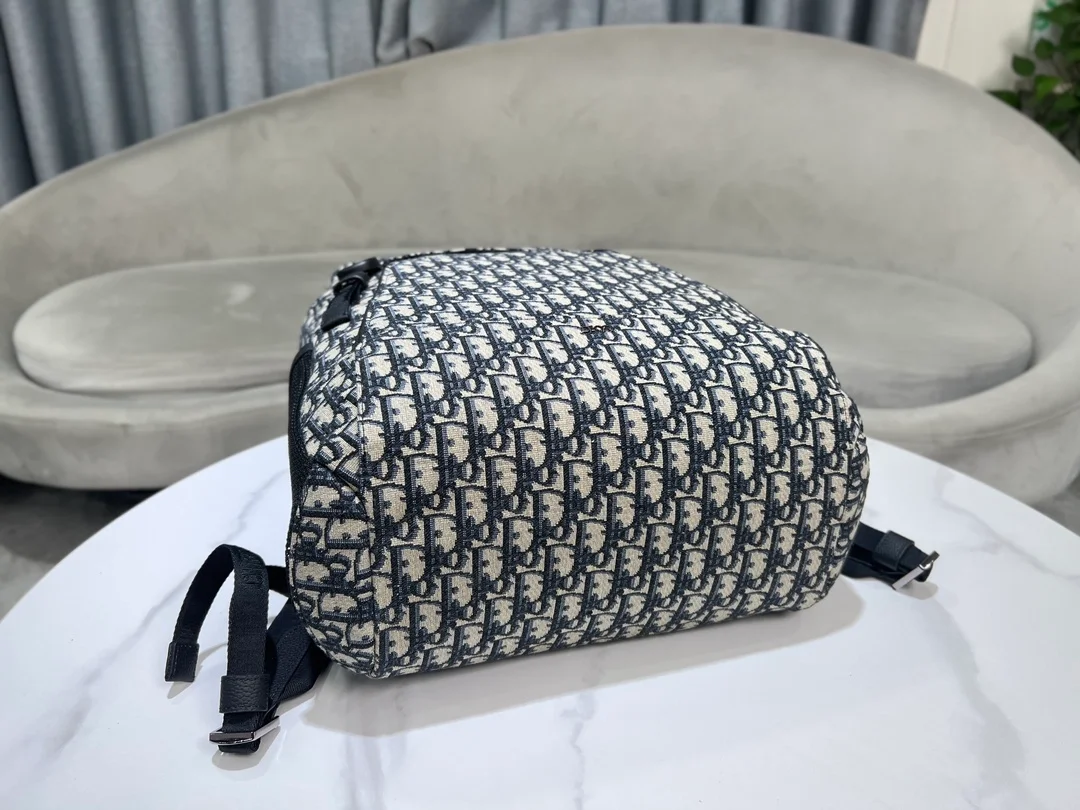 디올 Dior 8 플랩 베이지 오블리크 자카드 백팩