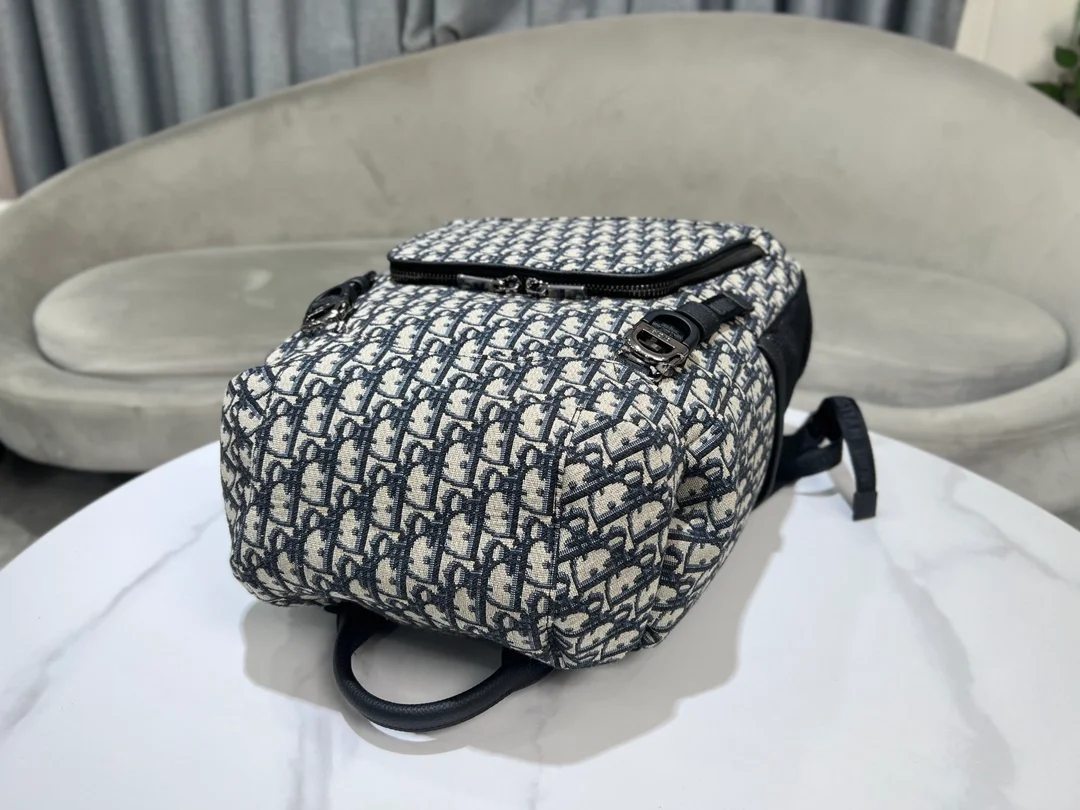 디올 Dior 8 플랩 베이지 오블리크 자카드 백팩