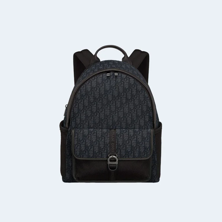 디올 오블리크 자카드 8 백팩 블랙