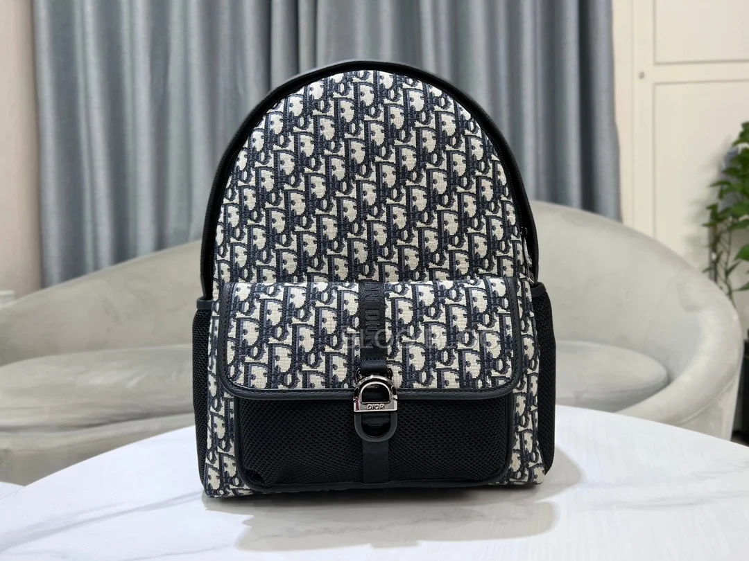 디올 오블리크 자카드 8 백팩 베이지