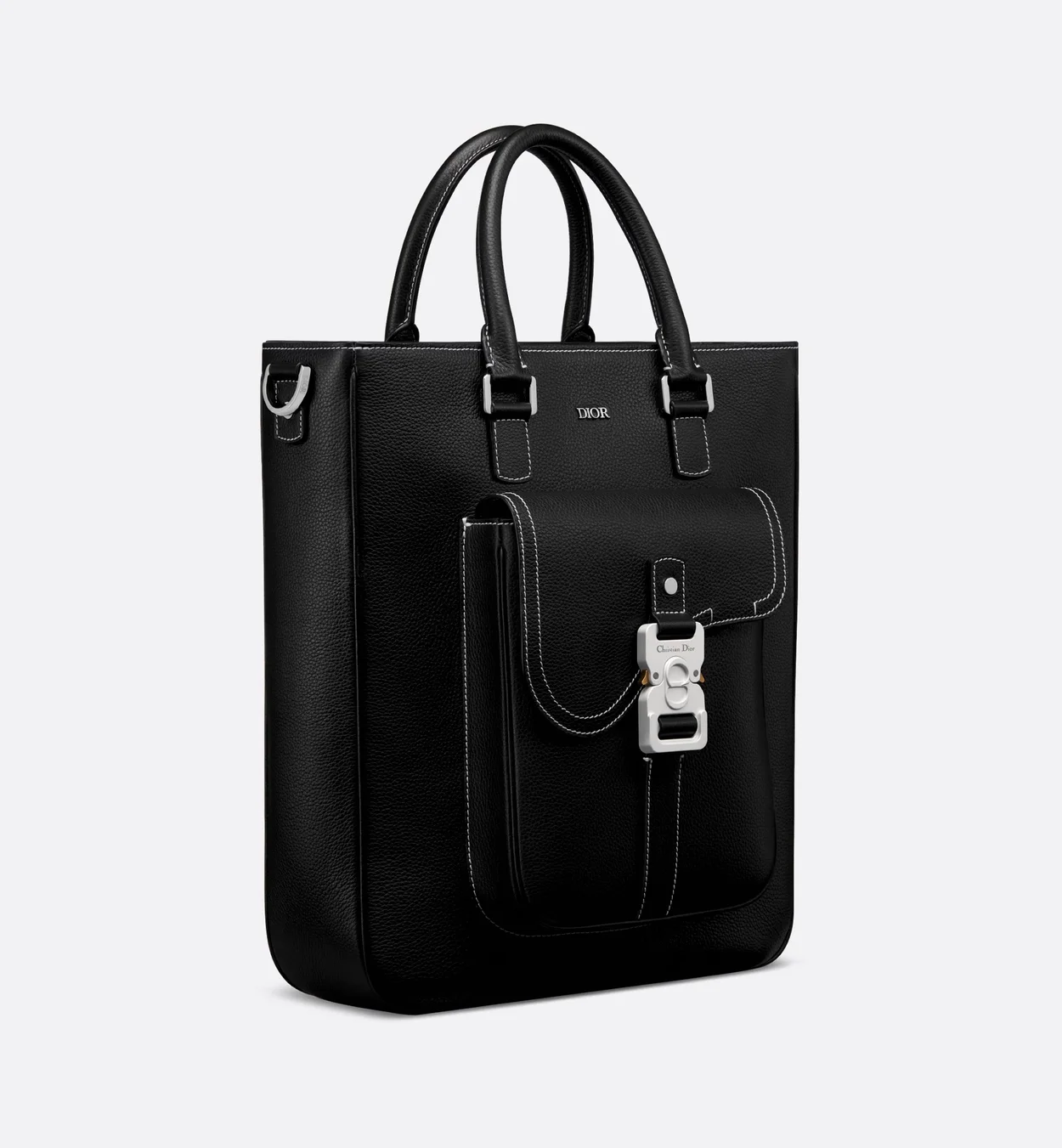 디올 새들 토트백 블랙 그레인