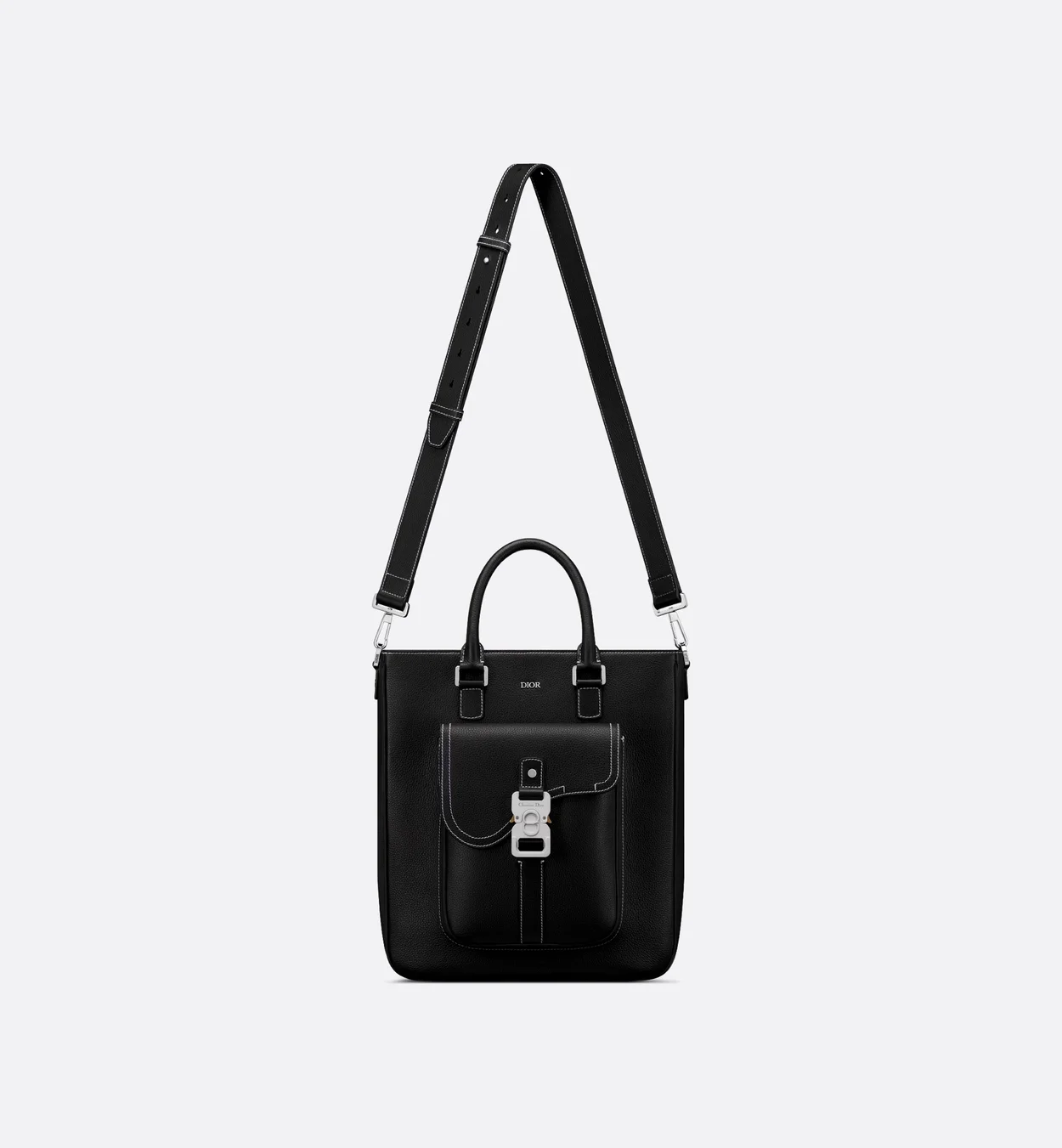 디올 새들 토트백 블랙 그레인