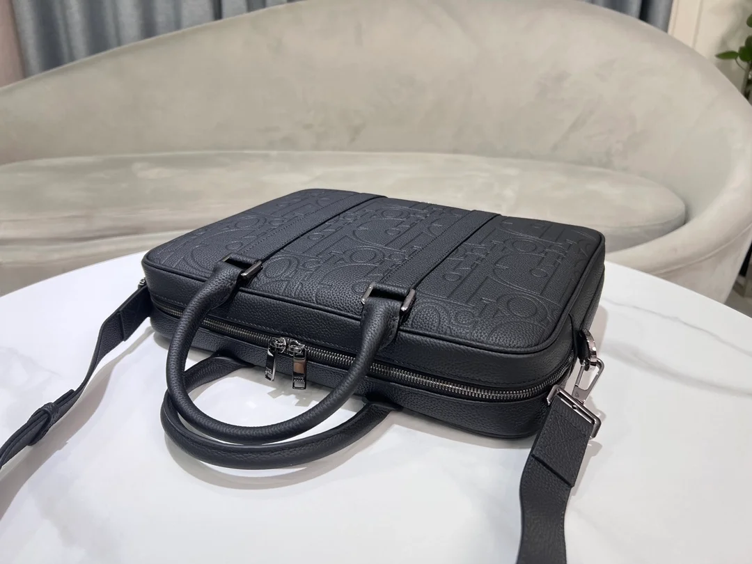 디올 지퍼 브리프케이스 블랙