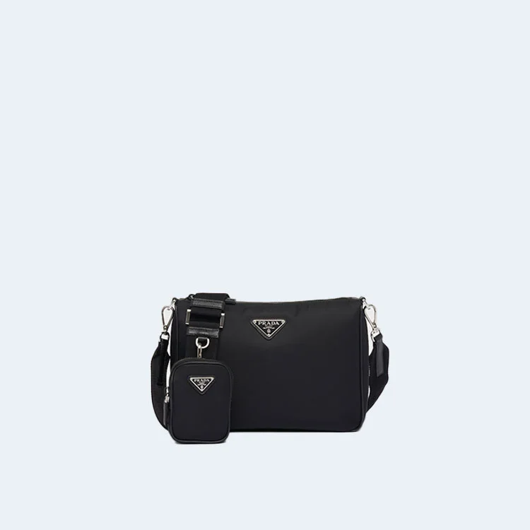 프라다 리나일론 사피아노 레더 숄더백