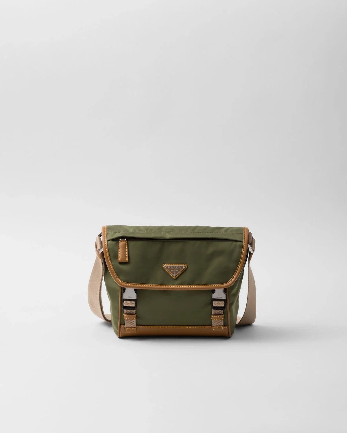 프라다 리나일론 레더 숄더백 그린