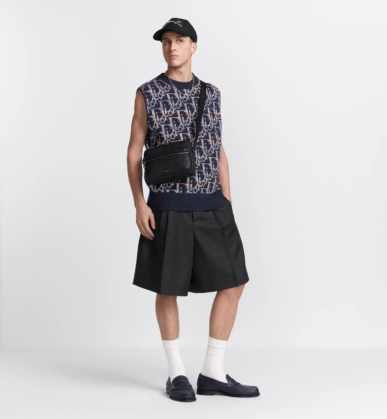 디올 라이더 2.0 지퍼 메신저백 블랙