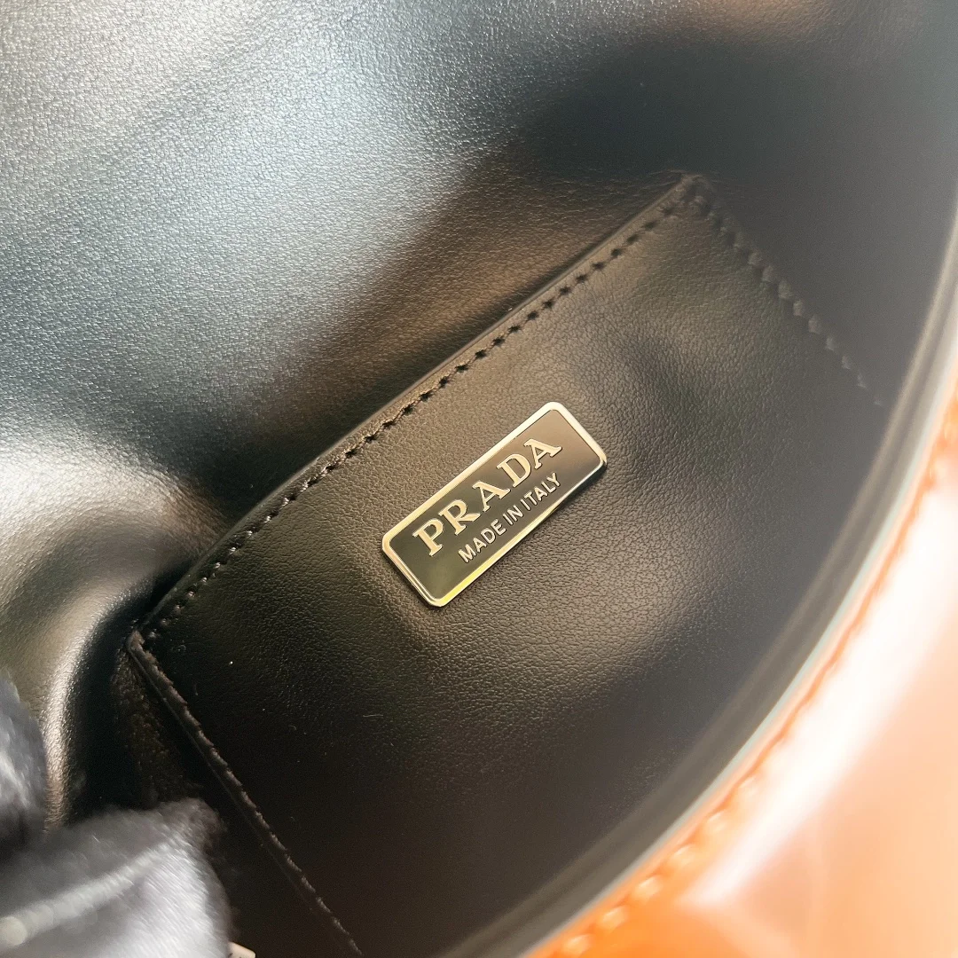 프라다 브러쉬드 레더 미니 크로스백 브라운