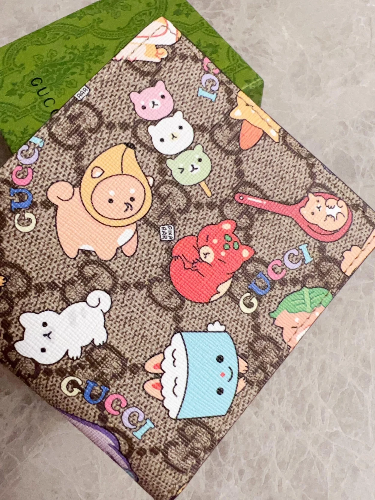 구찌 수프림 애니멀 카드 지갑