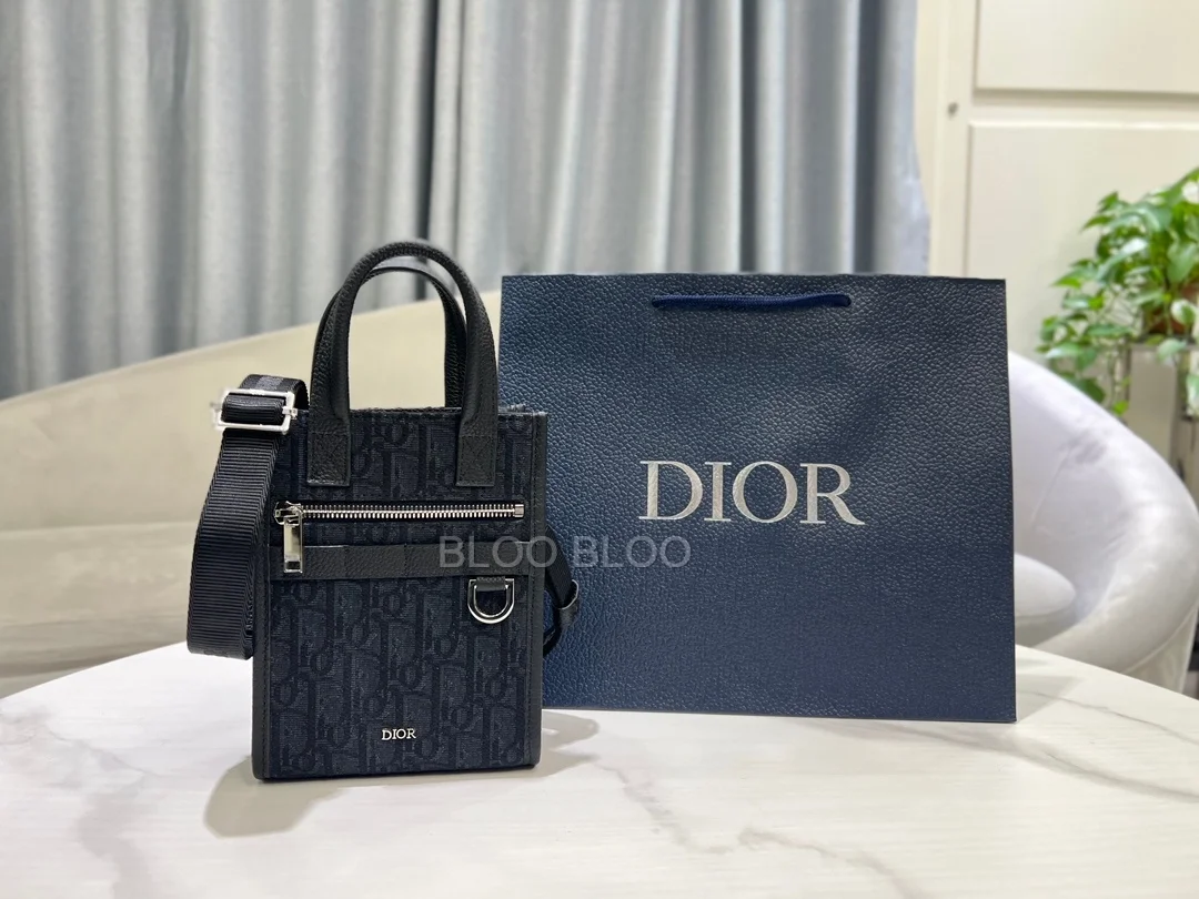 디올 사파리 노스 사우스 미니 토트백 블랙