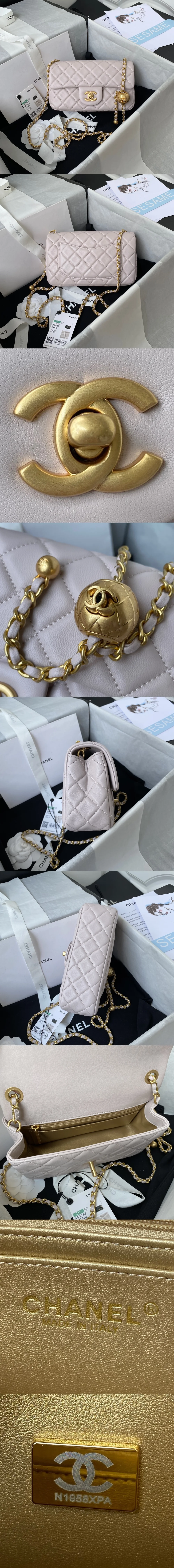 샤넬 클래식 골드 뉴미니 골든볼 AS1787