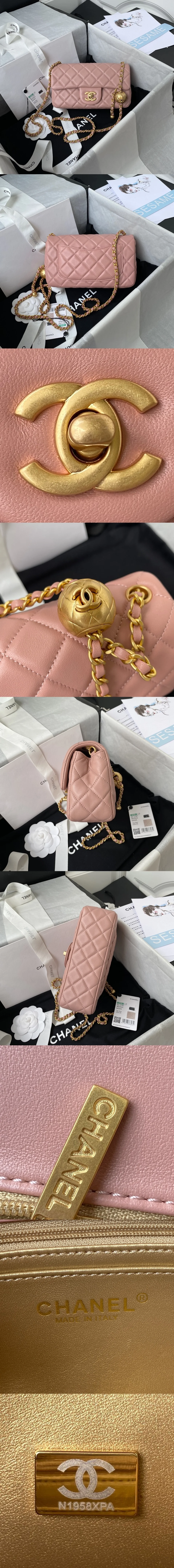 샤넬 클래식 골드 뉴미니 골든볼 AS1787