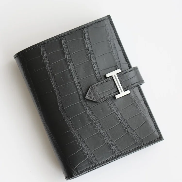 에르메스 베안 컴팩트 악어가죽