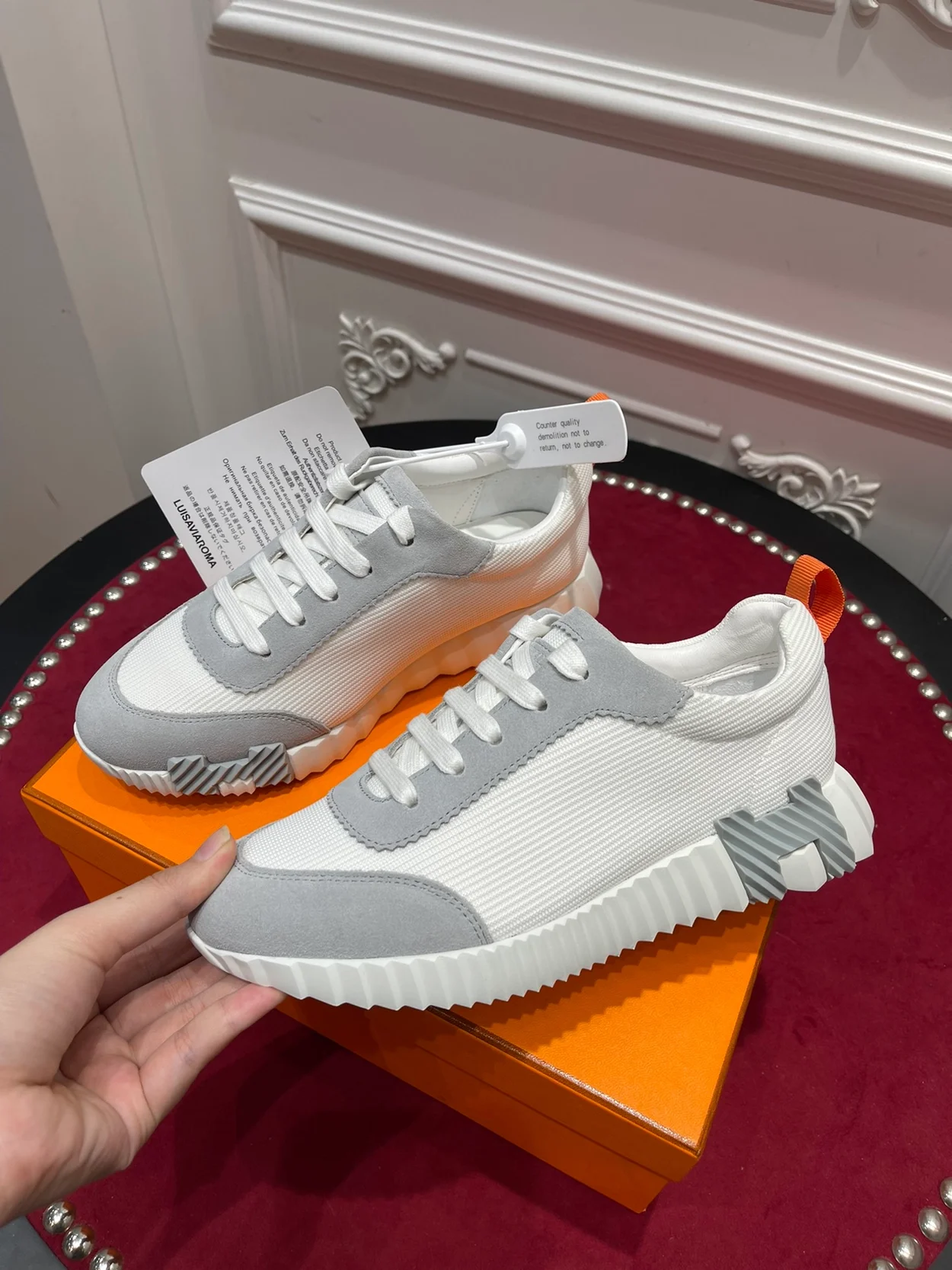 에르메스 바운싱 캔버스 스웨이드 멀티컬러