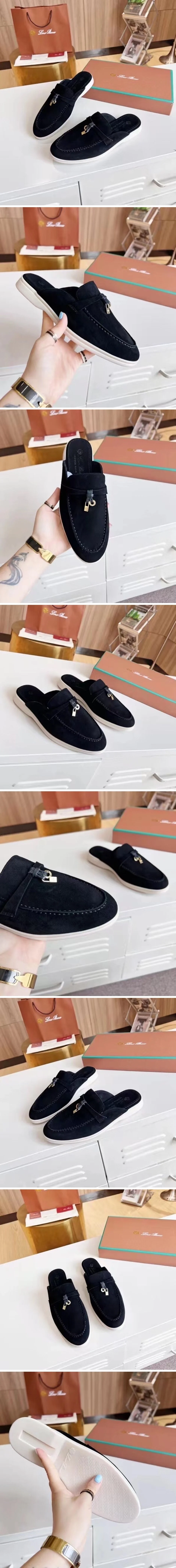 로로피아나 워커 뮬 블랙