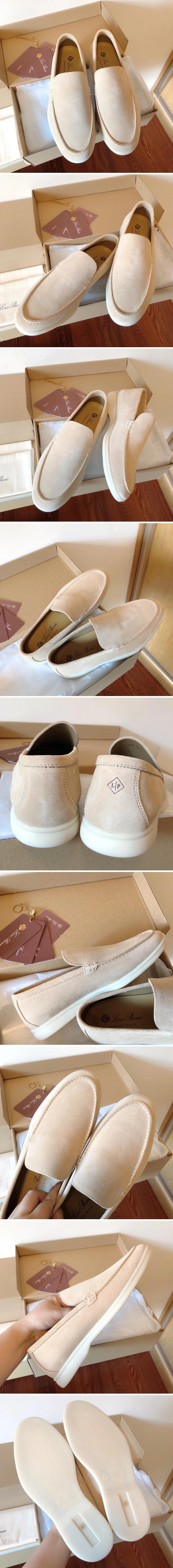 로로피아나 썸머 워크 스웨이드 아이보리