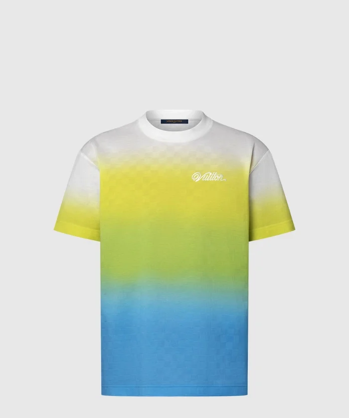 루이비통 다미에 그라디언트 자카드 코튼 티셔츠