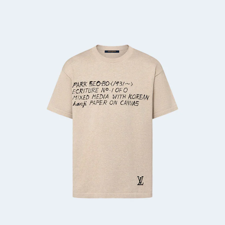 루이비통 LV x 박서보 쇼트 슬리브드 코튼 크루넥 티셔츠