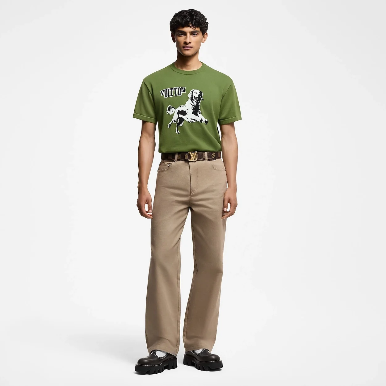 루이비통 쇼트 슬리브드 코튼 크루넥 티셔츠