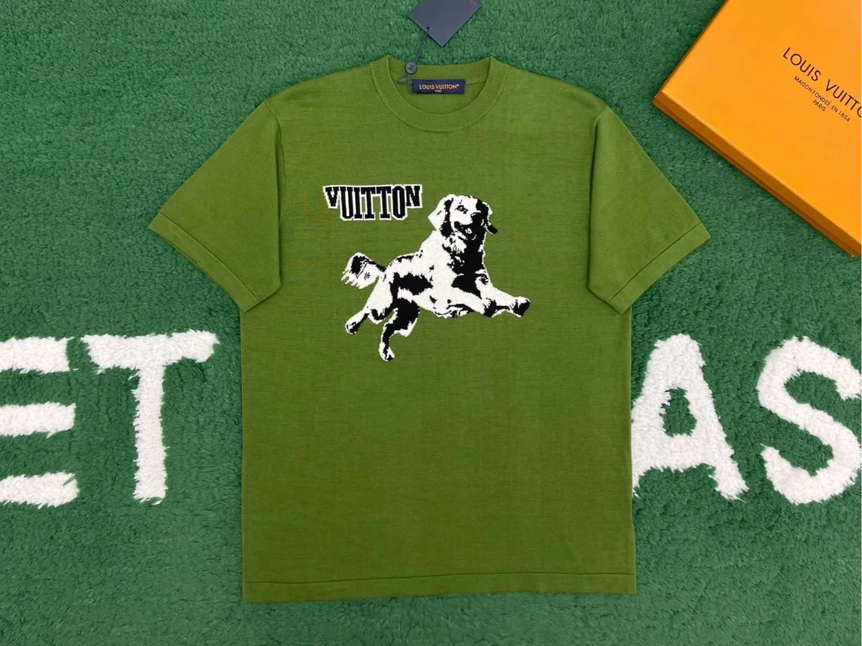 루이비통 쇼트 슬리브드 코튼 크루넥 티셔츠