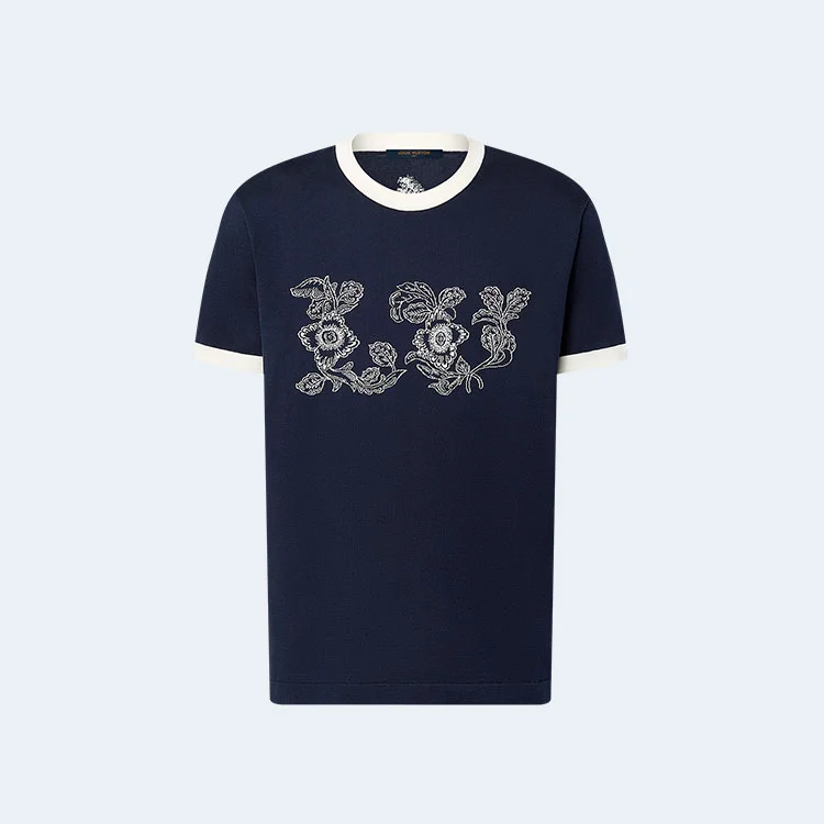 루이비통 그래픽 인타르시아 코튼 크루넥 티셔츠