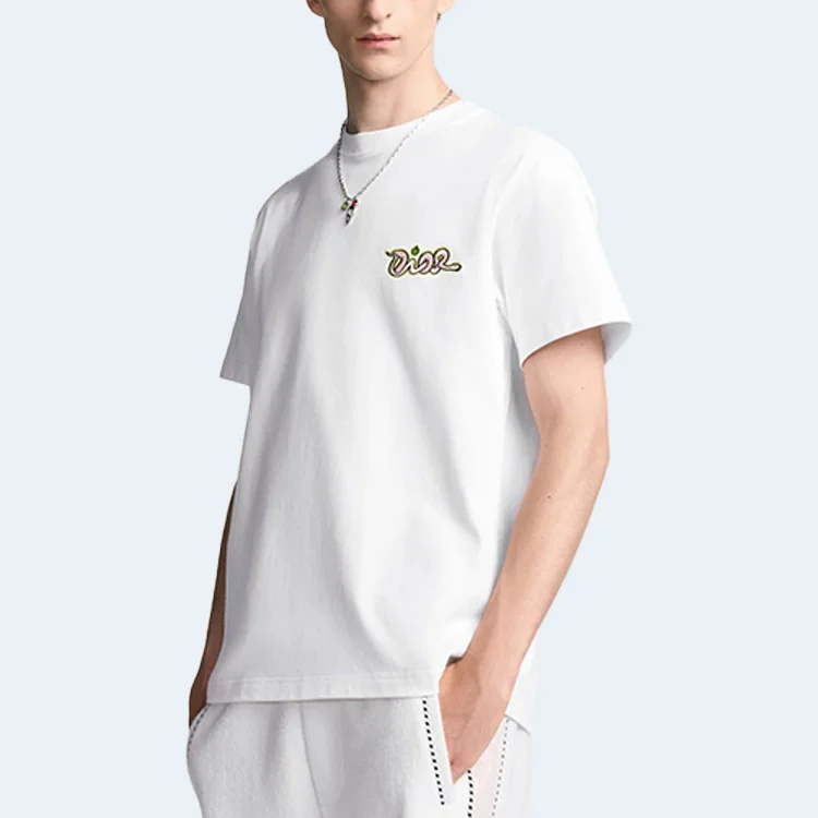 디올 AND KAWS 캐주얼 핏 티셔츠 화이트