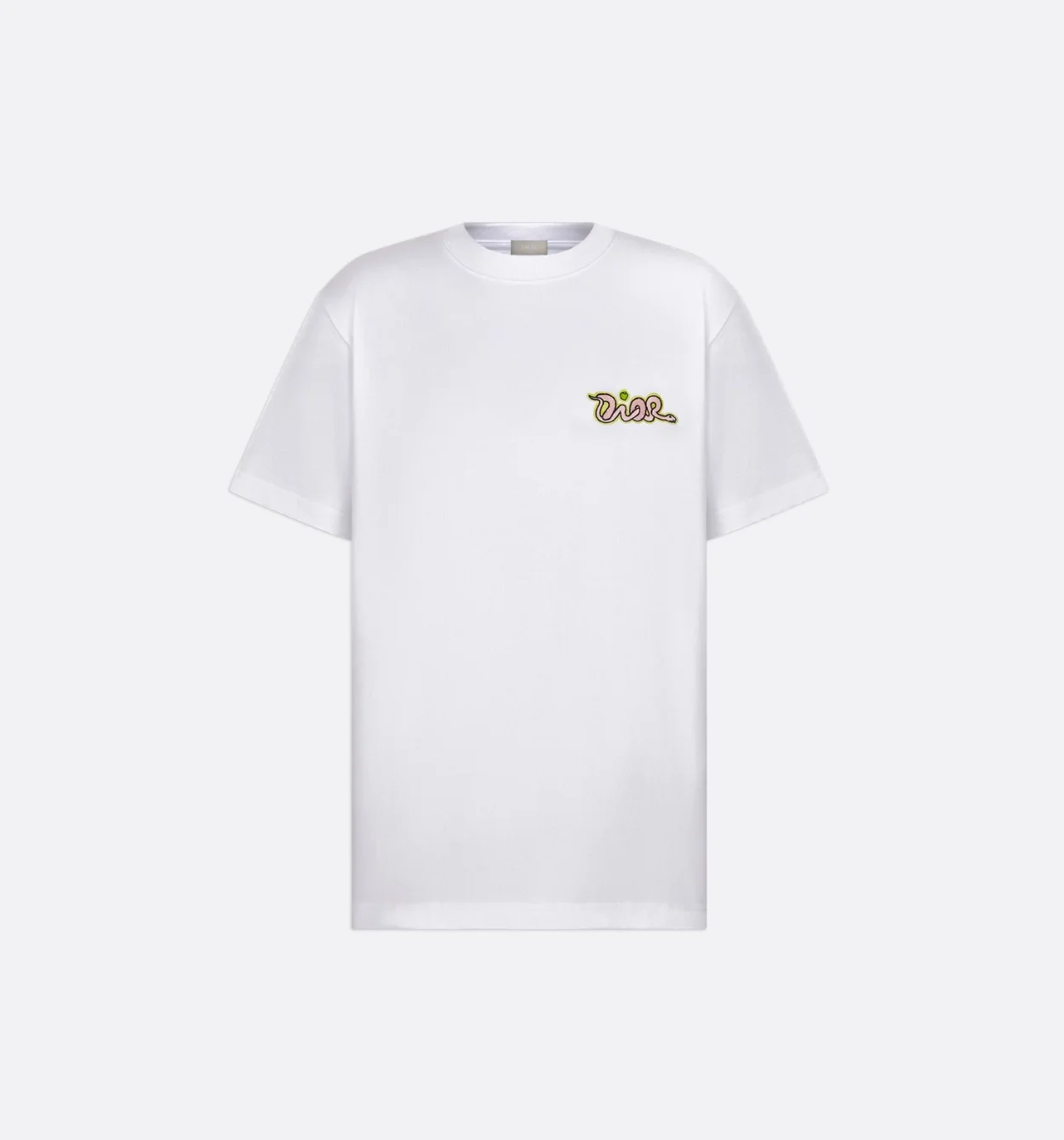 디올 AND KAWS 캐주얼 핏 티셔츠 화이트