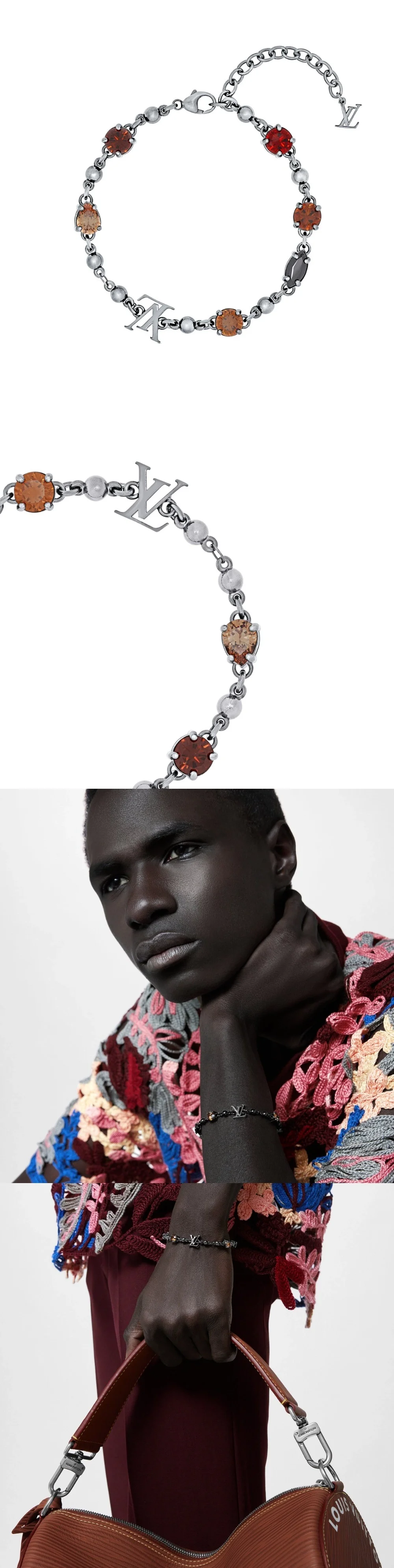 루이비통 LV 라이트 멀티 컬러 브레이슬릿 M1204A