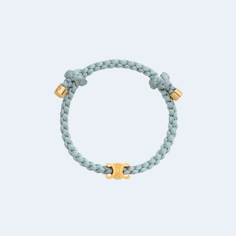 셀린느 브래스 골드 피니쉬 실크 트리옹프 브레이슬릿