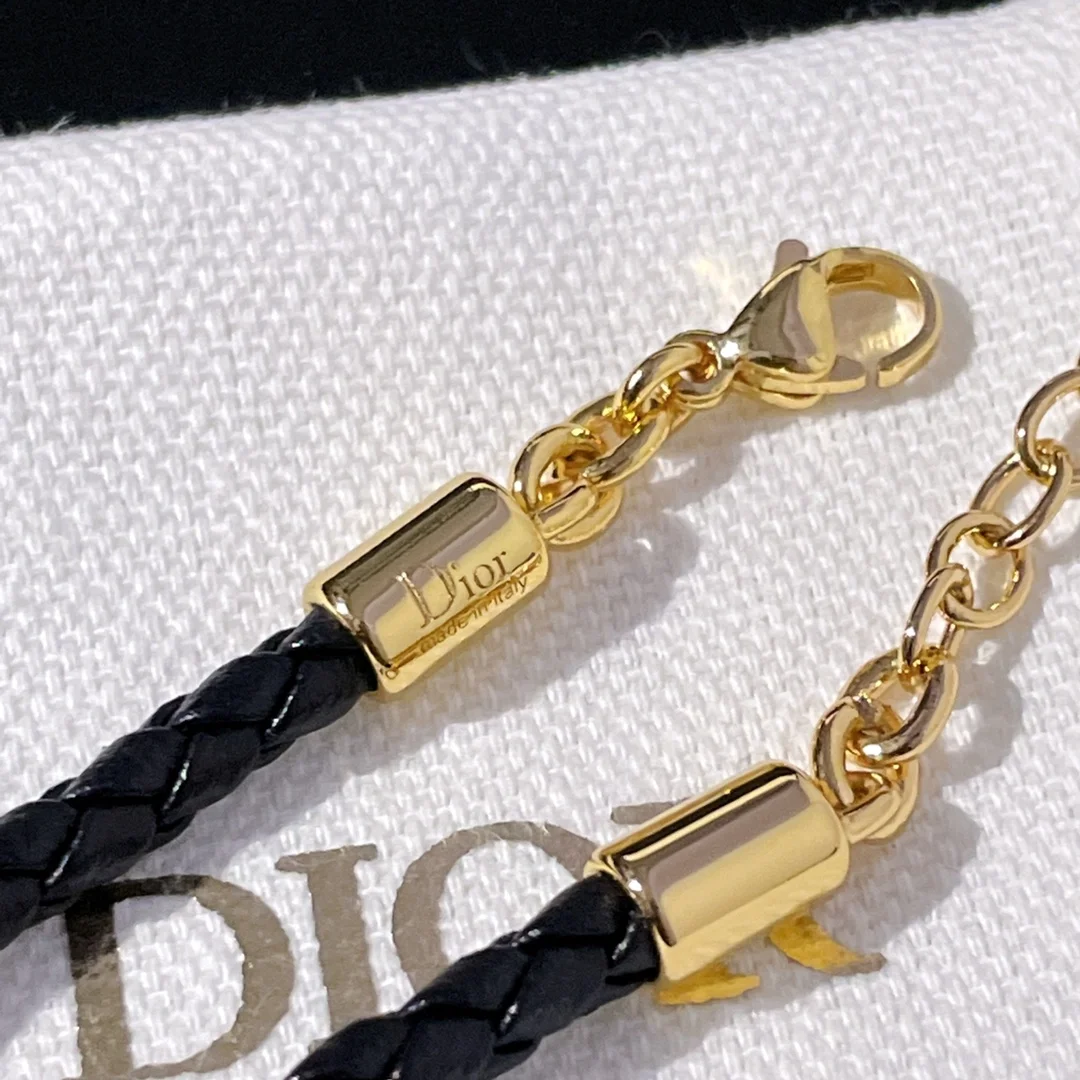 디올 CD Lock 팔찌 블랙