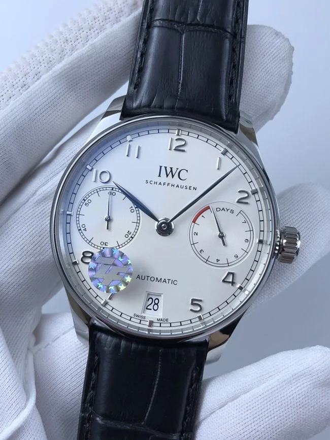 IWC 포르투기저 화이트다이얼 블루핸즈