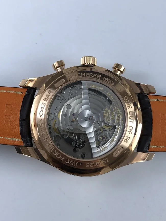 IWC 포르투기저 크로노 클래식 로즈골드 블루다이얼