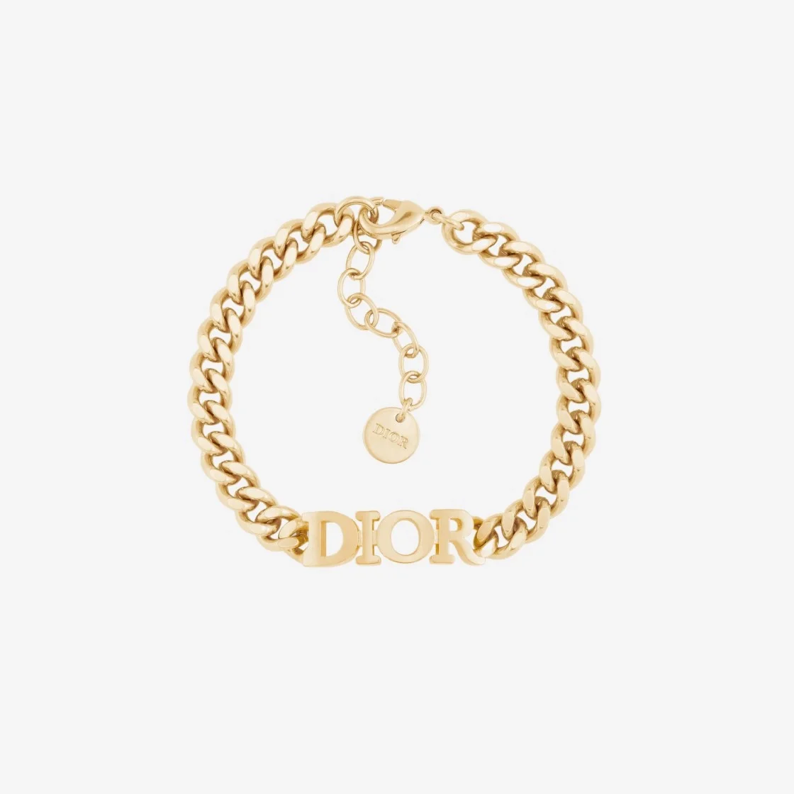 디올 레볼루션 골드 피니시 메탈 팔지