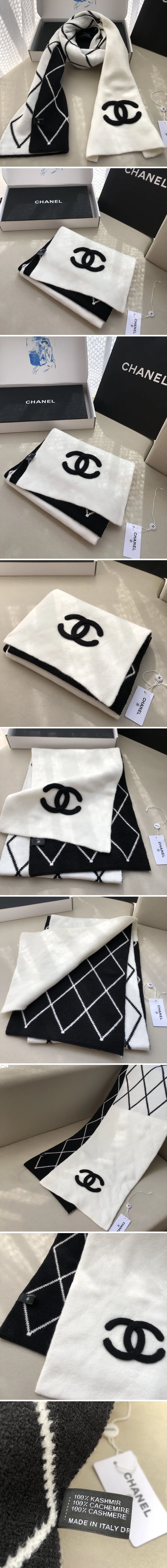 샤넬  양모 100% CC 로고 머플러