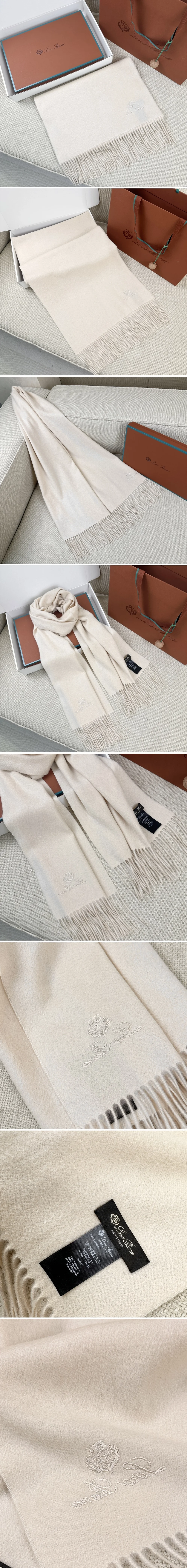 로로피아나 캐시미어 100% 머플러 아이보리