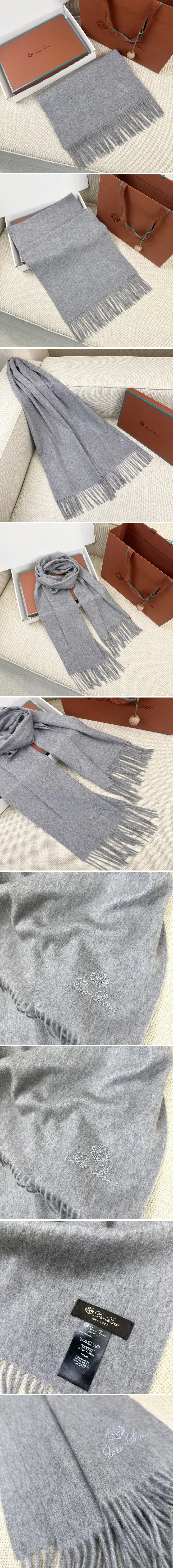 로로피아나 캐시미어 100% 머플러 그레이