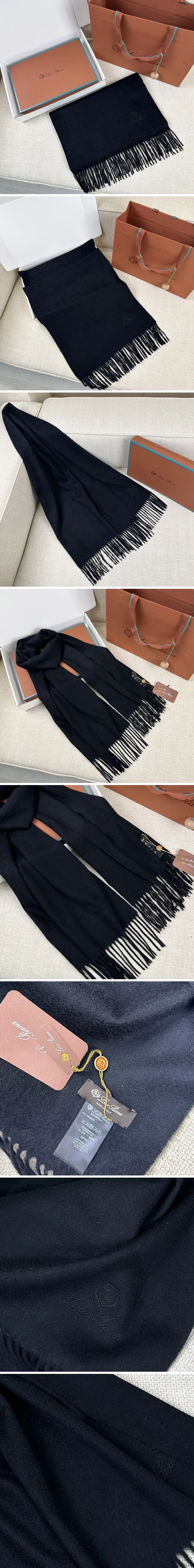 로로피아나 캐시미어 100% 머플러 네이비