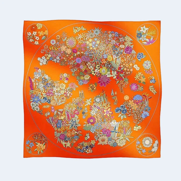 에르메스 플랑플뢰르 90 오렌지 스카프