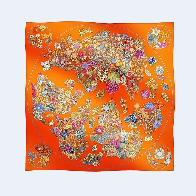 에르메스 플랑플뢰르 90 오렌지 스카프