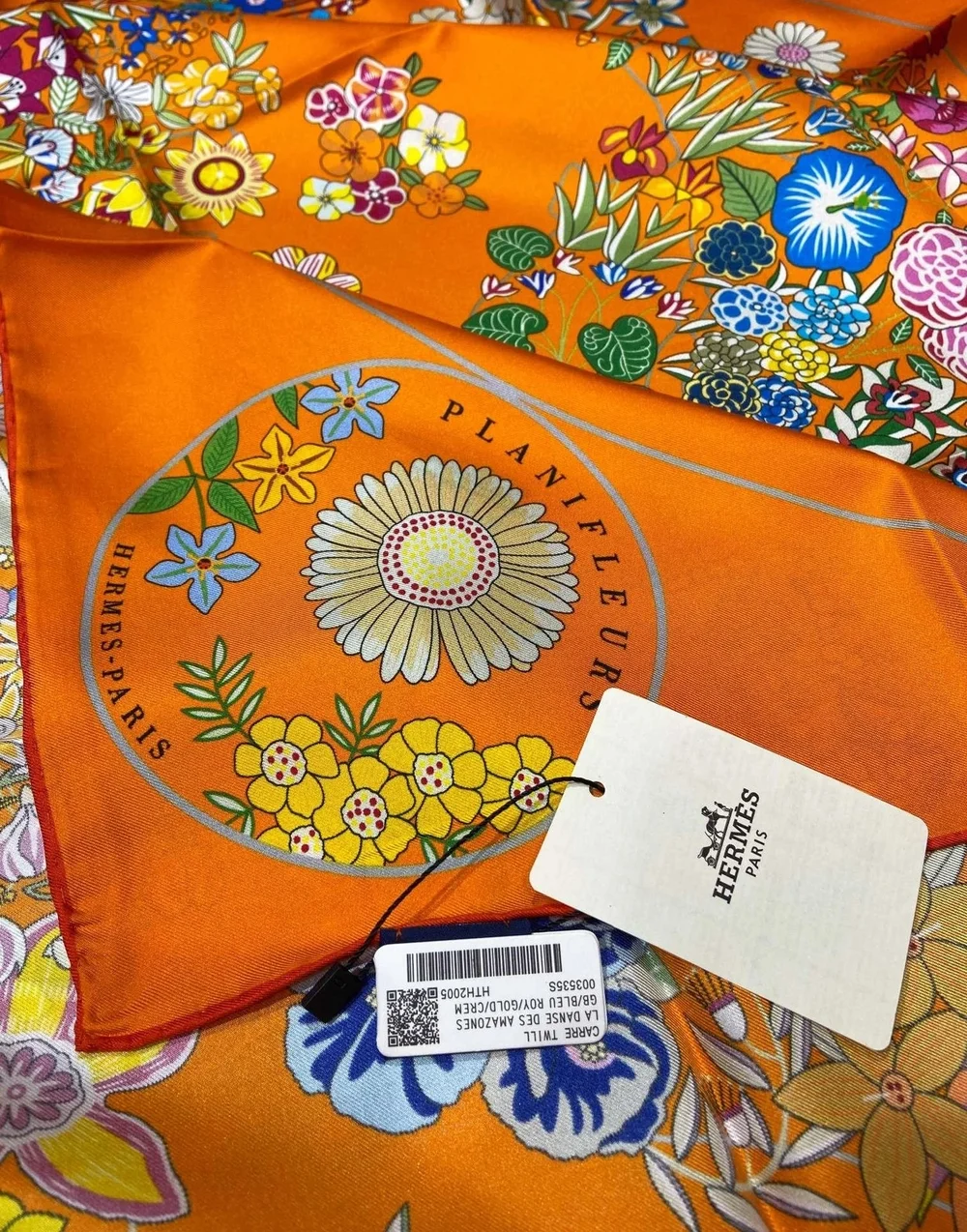 에르메스 플랑플뢰르 90 오렌지 스카프