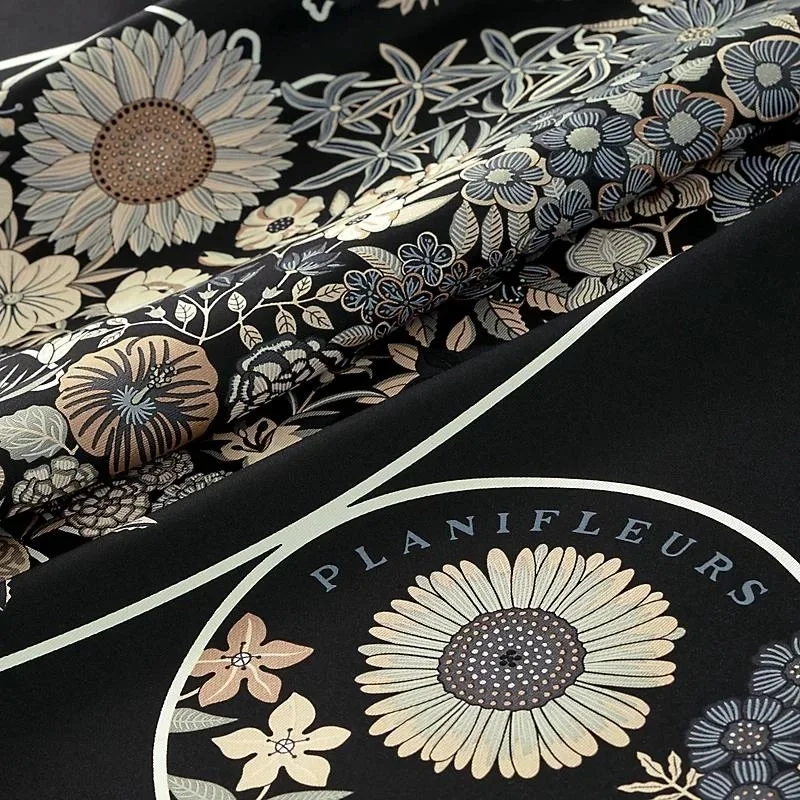 에르메스 플랑플뢰르 90 블랙 스카프