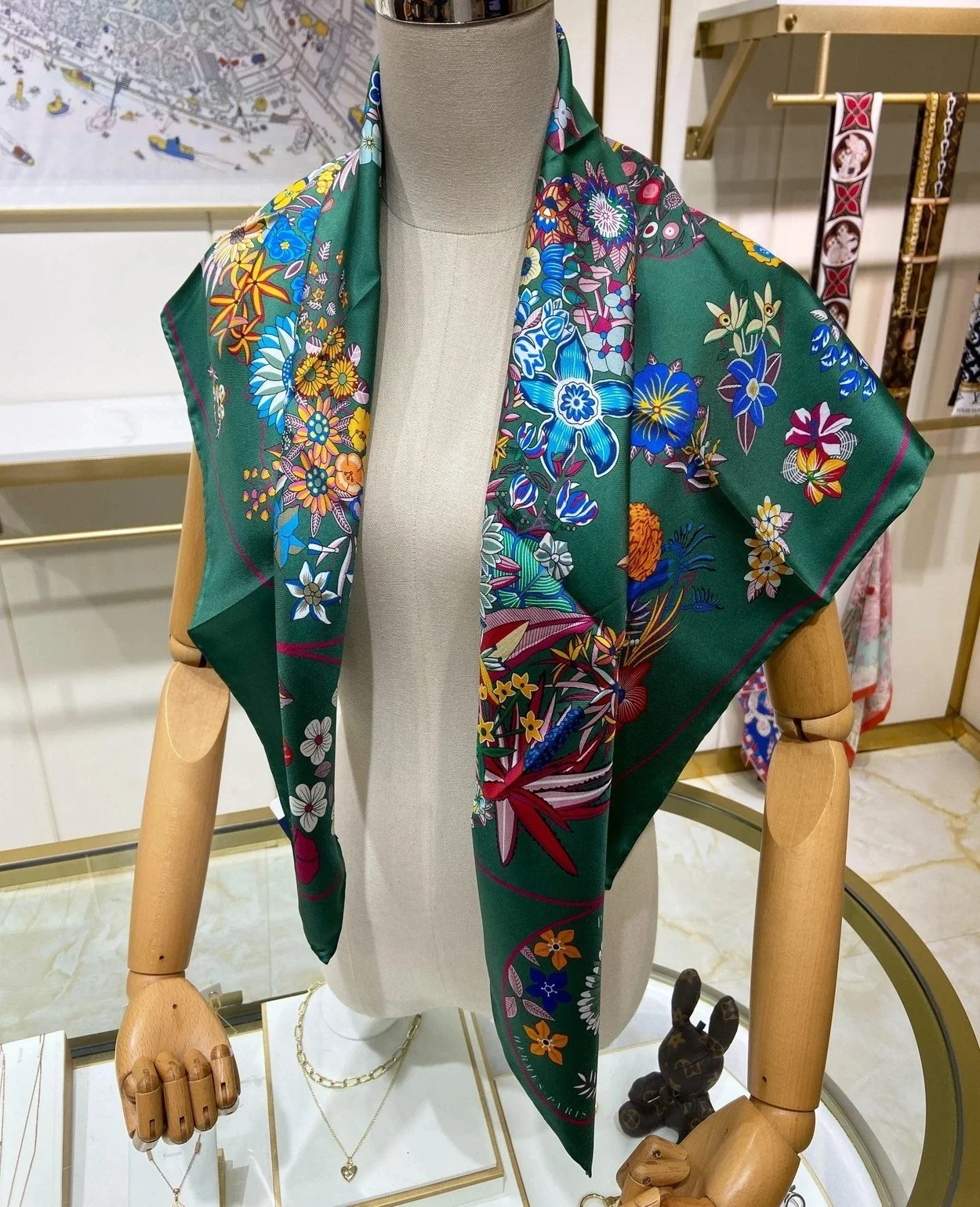 에르메스 플랑플뢰르 90 베르트 아망데 스카프