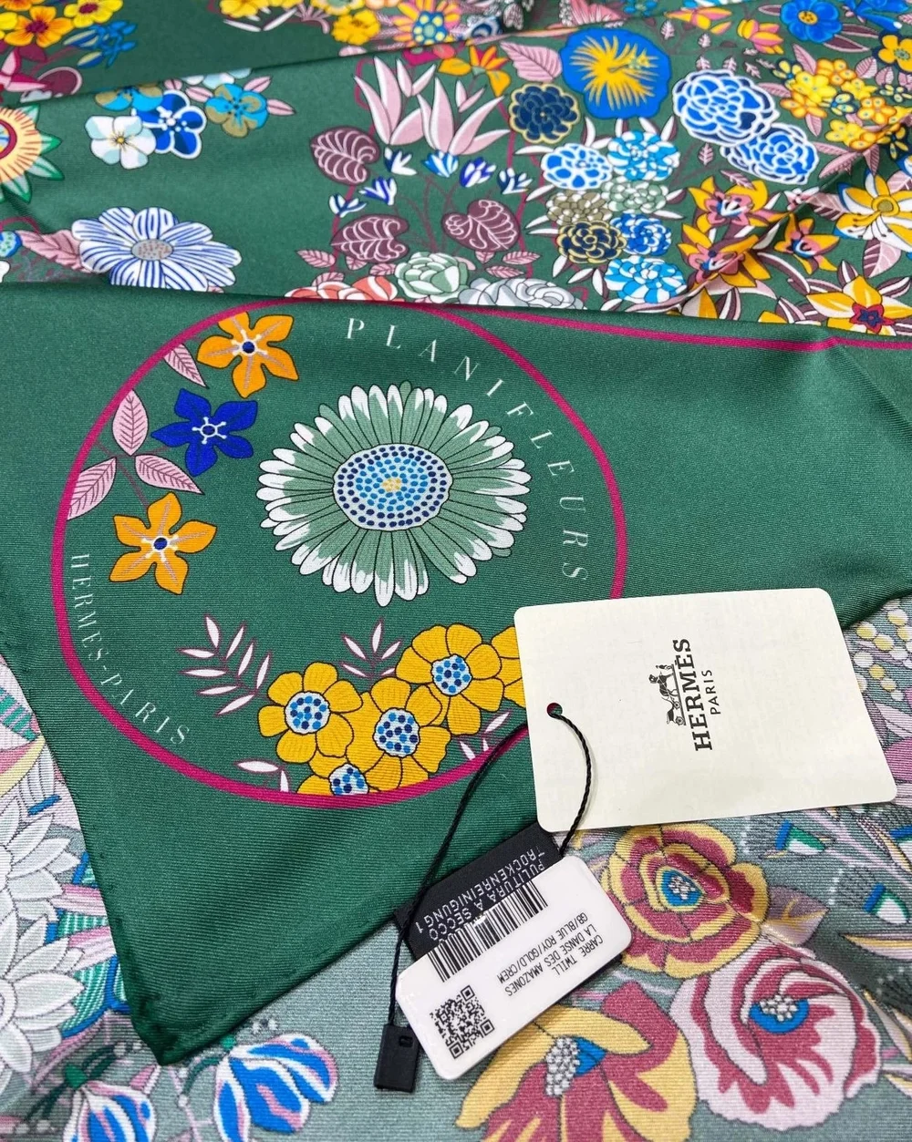 에르메스 플랑플뢰르 90 베르트 아망데 스카프