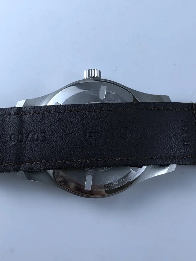 IWC 마크18 블루다이얼 브라운 가죽스트랩