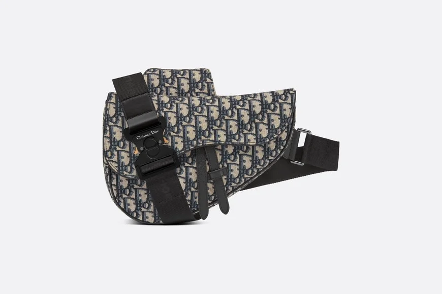 디올 오블리크 자카드 새들 백 베이지