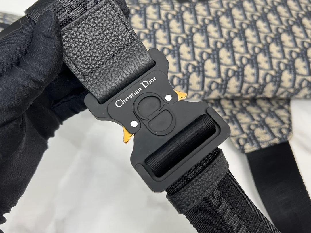 디올 오블리크 자카드 새들 백 베이지