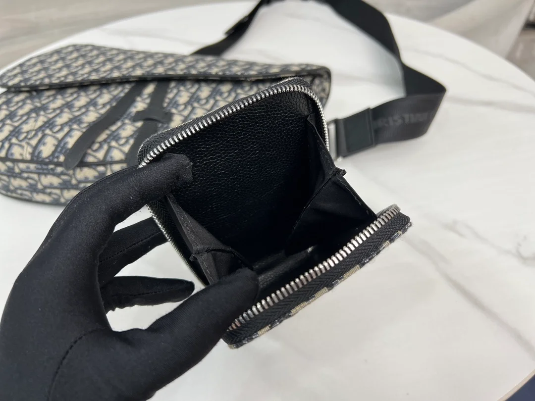 디올 오블리크 자카드 새들 백 베이지