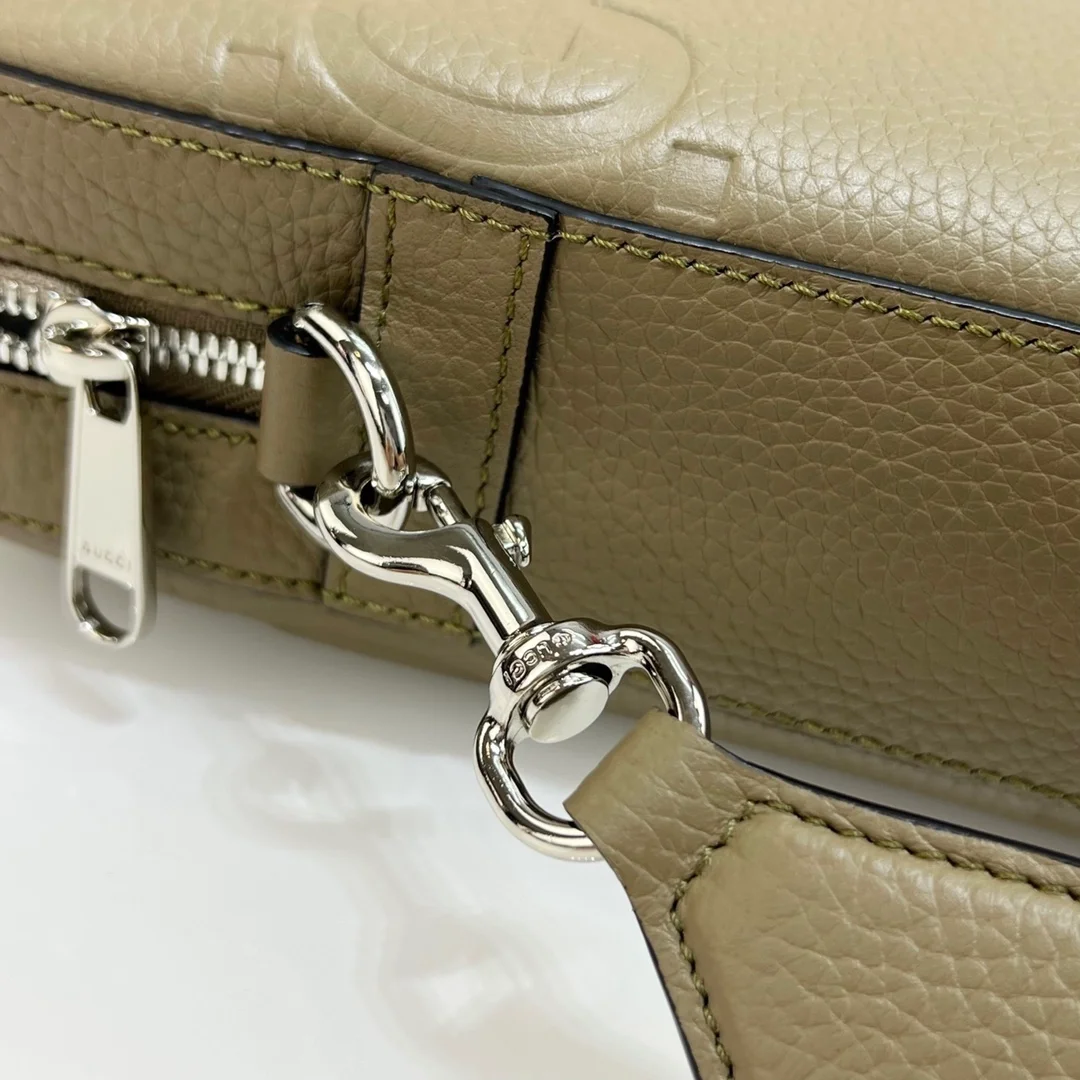 구찌 토프 레더 점보 GG 브리프케이스