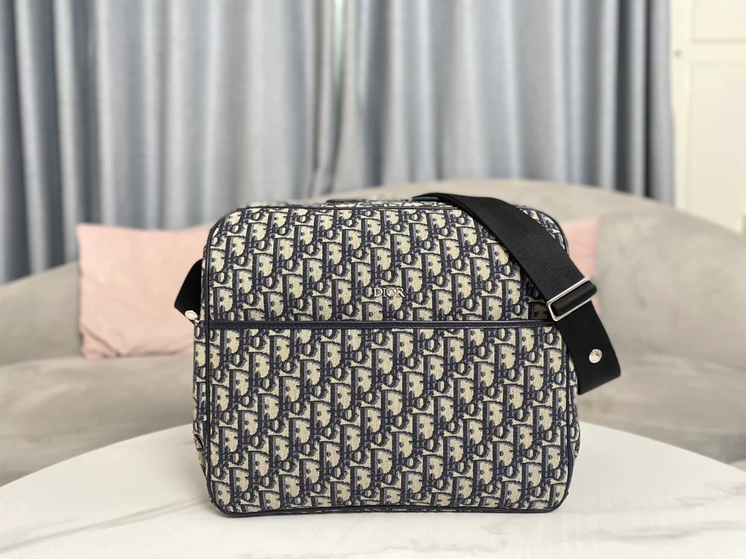 디올 오블리크 프린트 캔버스 백