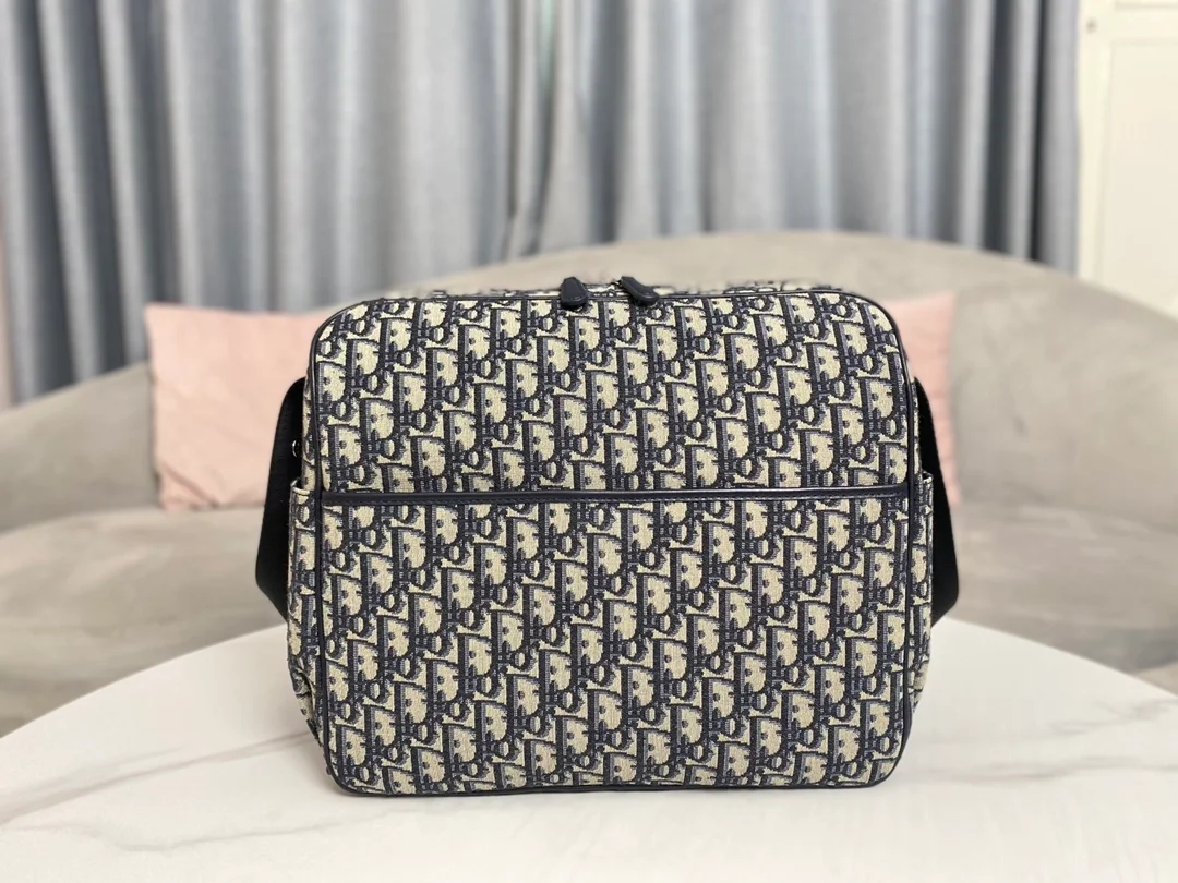 디올 오블리크 프린트 캔버스 백