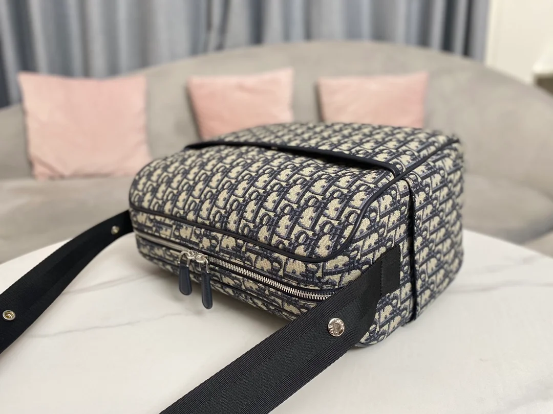 디올 오블리크 프린트 캔버스 백